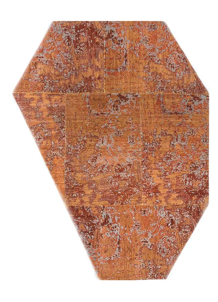 Wollteppich sonderform - 167 x 212 cm - orange