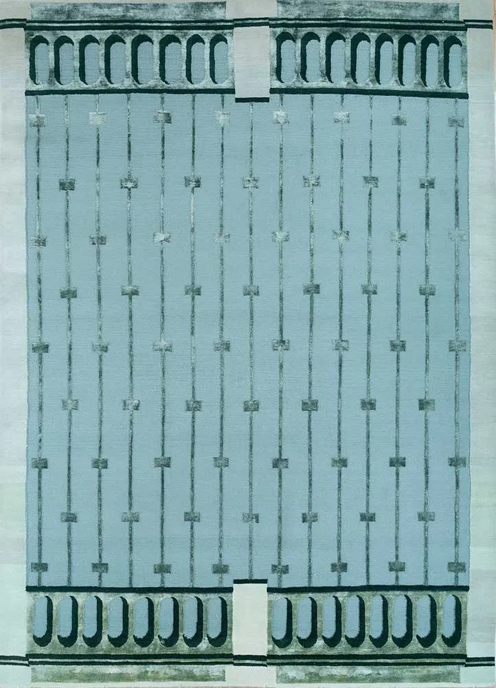Wollteppich - 240 x 300 cm - hellblau