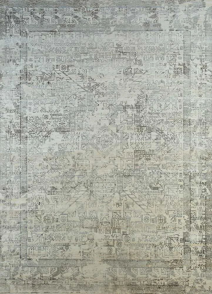 Wollteppich - 240 x 300 cm - silber