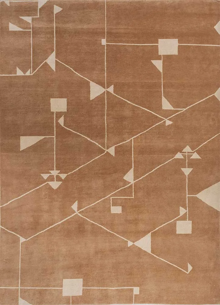Wollteppich - 180 x 270 cm - gold