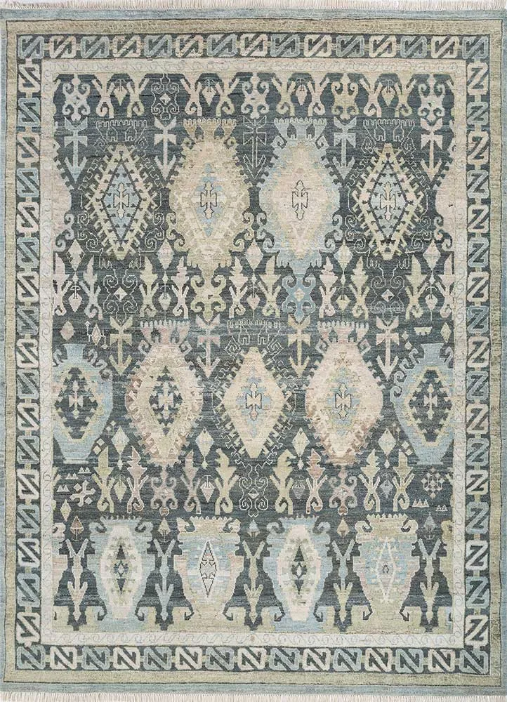 Wollteppich - 240 x 300 cm - blau