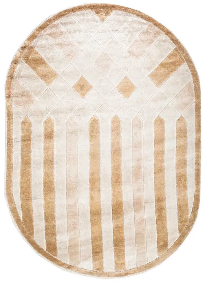 Designer Teppich oval - 180 x 270 cm - braun