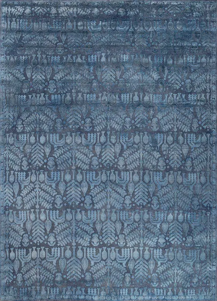 Wollteppich - 240 x 300 cm - blau