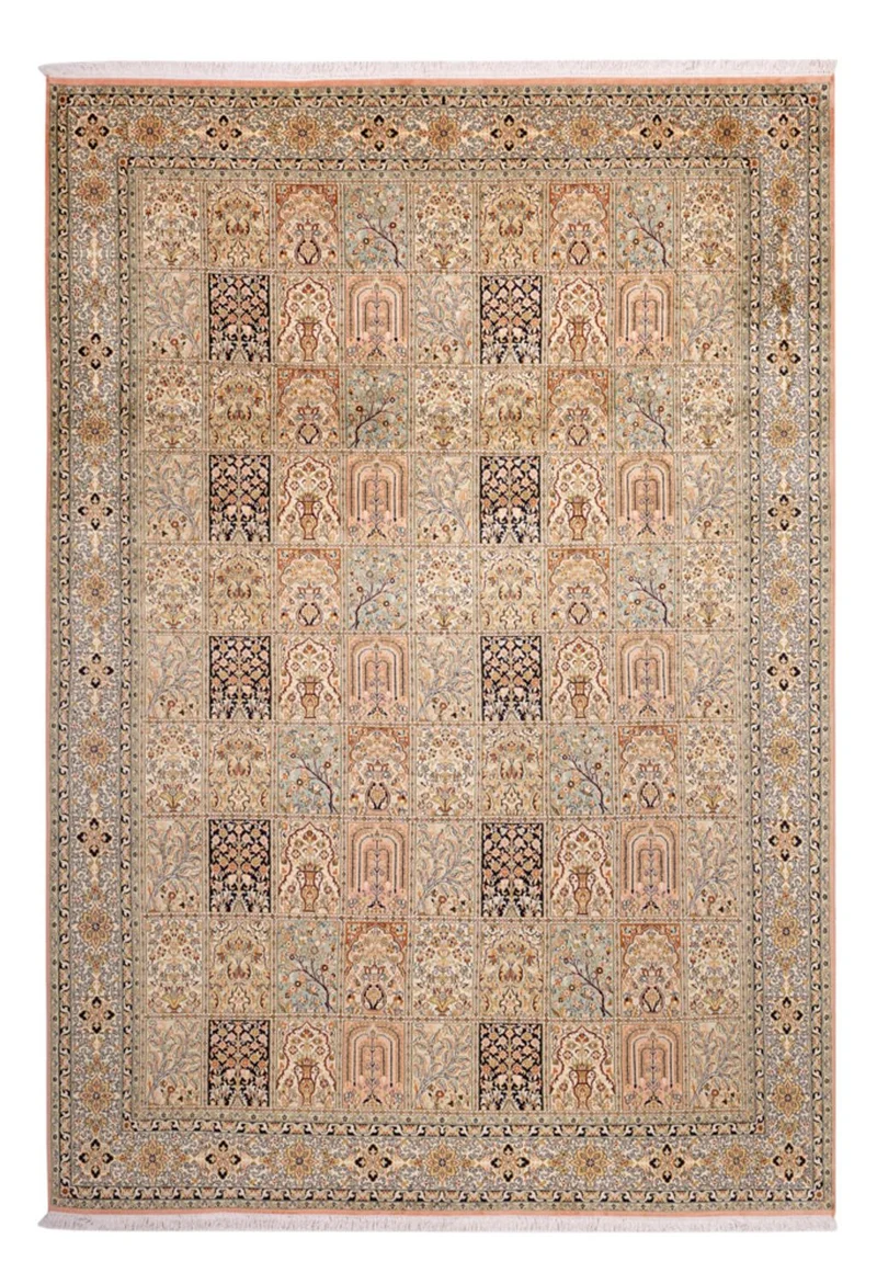Seidenteppich - Kaschmir Seide - 220 x 316 cm - dunkelbeige