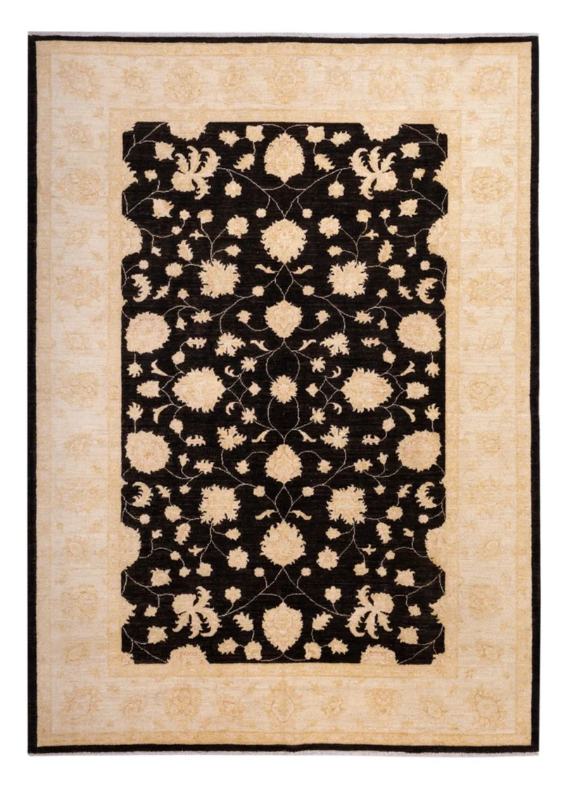 Ziegler Teppich - 204 x 291 cm - schwarz