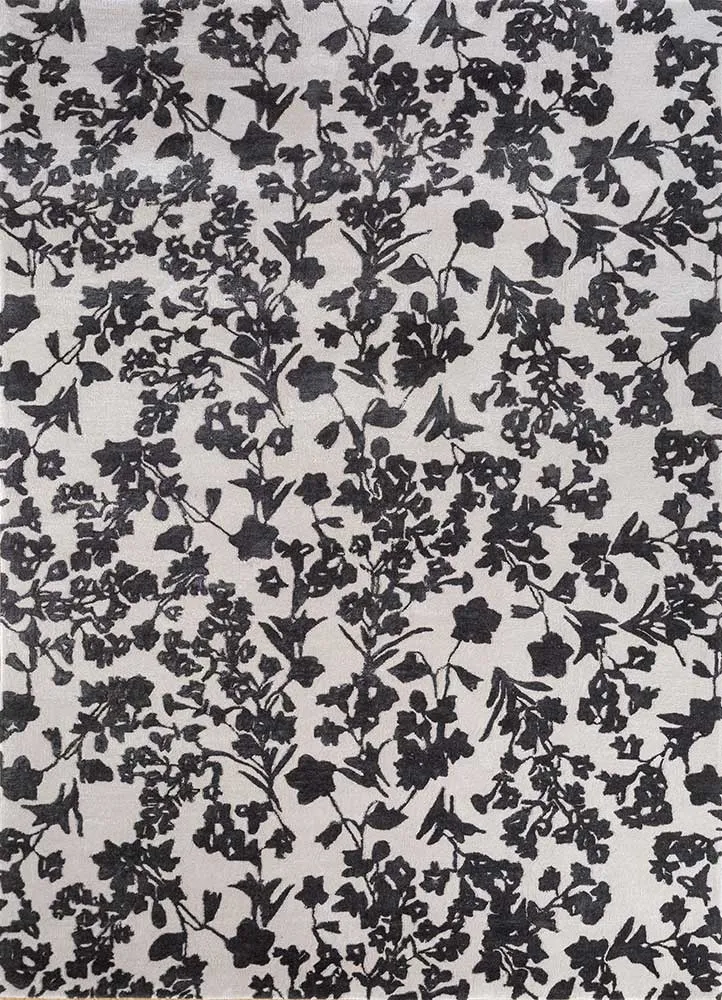 Wollteppich - 180 x 270 cm - schwarz-weiß