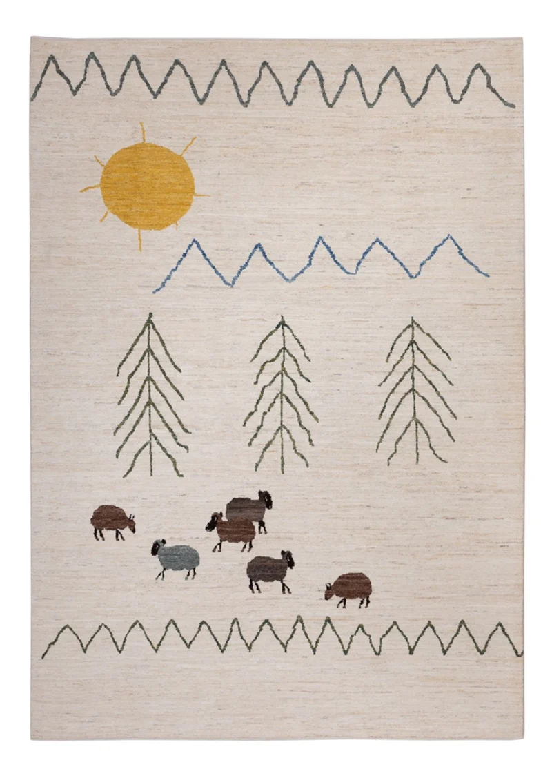 Berber Teppich 203x286cm - Wollteppich