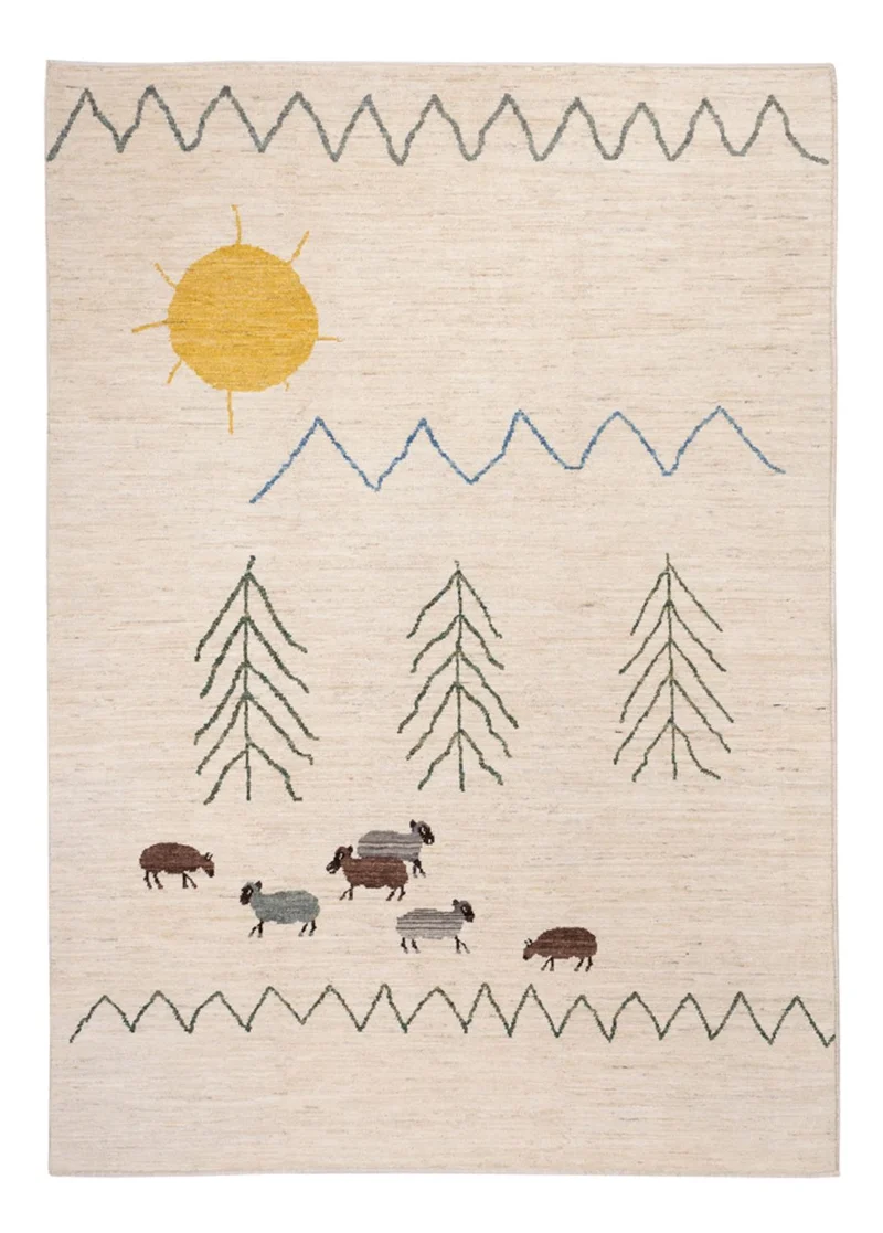Berber Teppich 172x241cm - Wollteppich