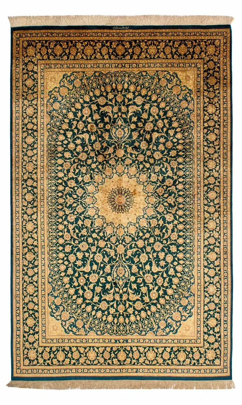Seidenteppich - Ghom Seide - Premium 132 x 216 cm Teppichbrücke