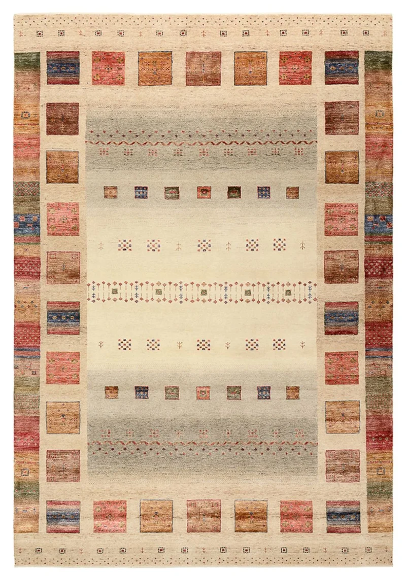 Gabbeh Teppich - Loribaft Indus - 206 x 302 cm - mehrfarbig