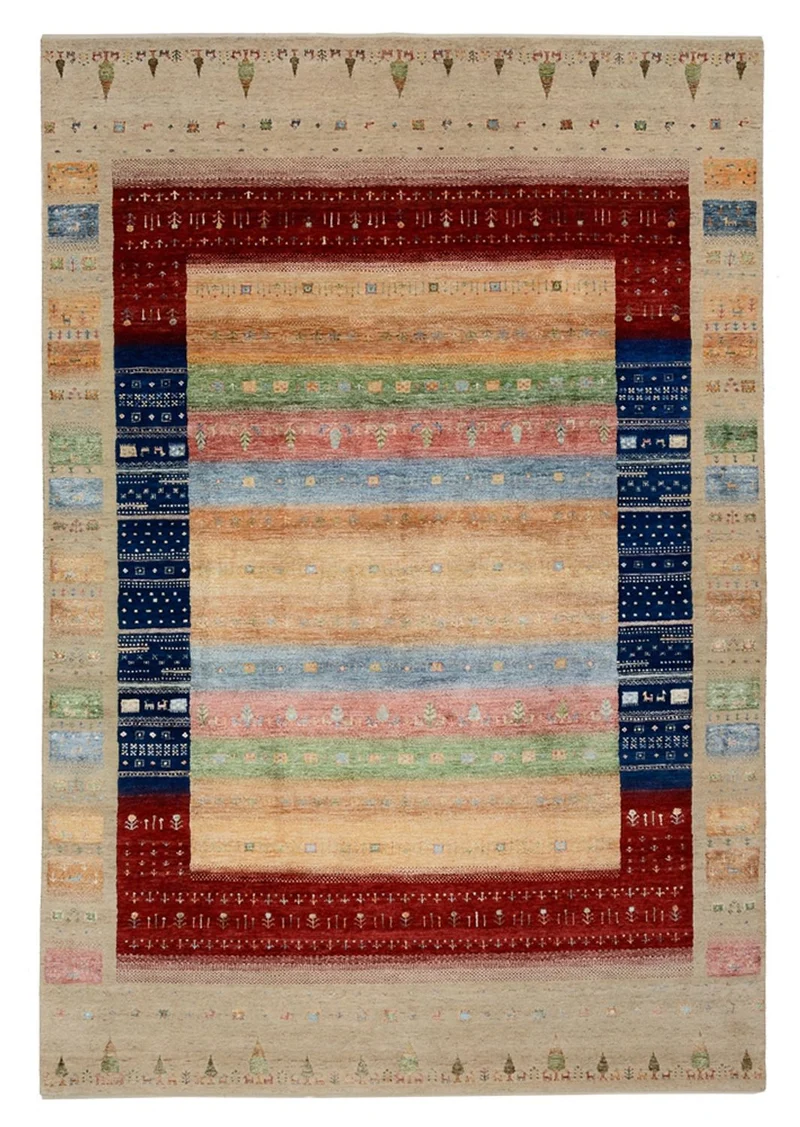 Gabbeh Teppich - Loribaft Indus - 205 x 302 cm - mehrfarbig