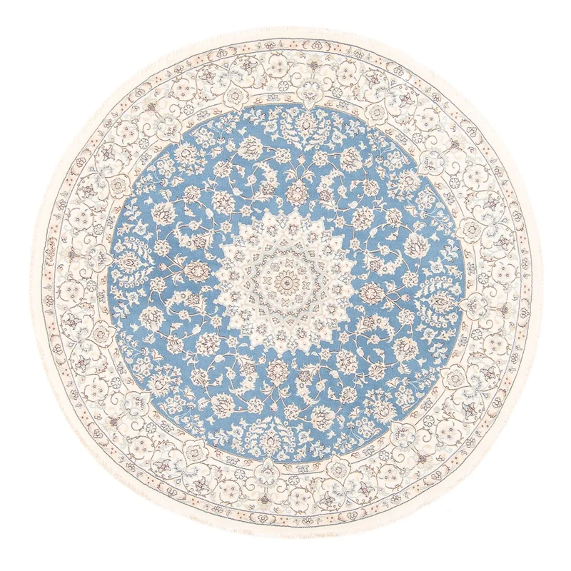 Perserteppich - Nain rund - 200 x 200 cm - hellblau