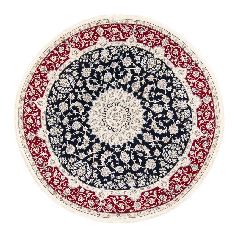 Perserteppich - Nain rund - 200 x 200 cm - dunkelblau