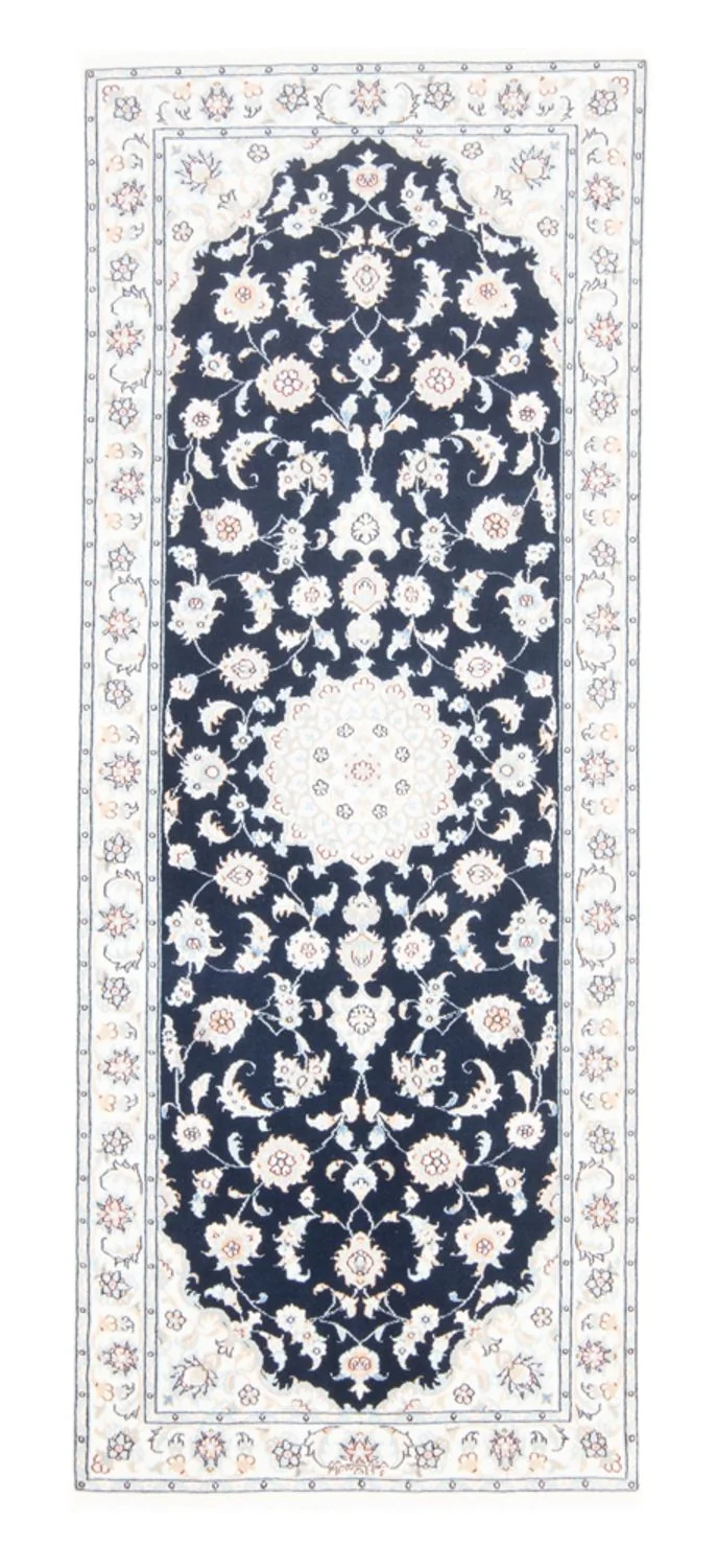 Läufer Perser - Nain - Royal - 80 x 197 cm - dunkelblau