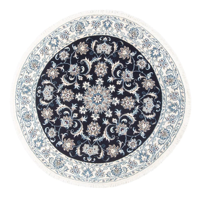 Perserteppich - Nain rund - 150 x 150 cm - dunkelblau