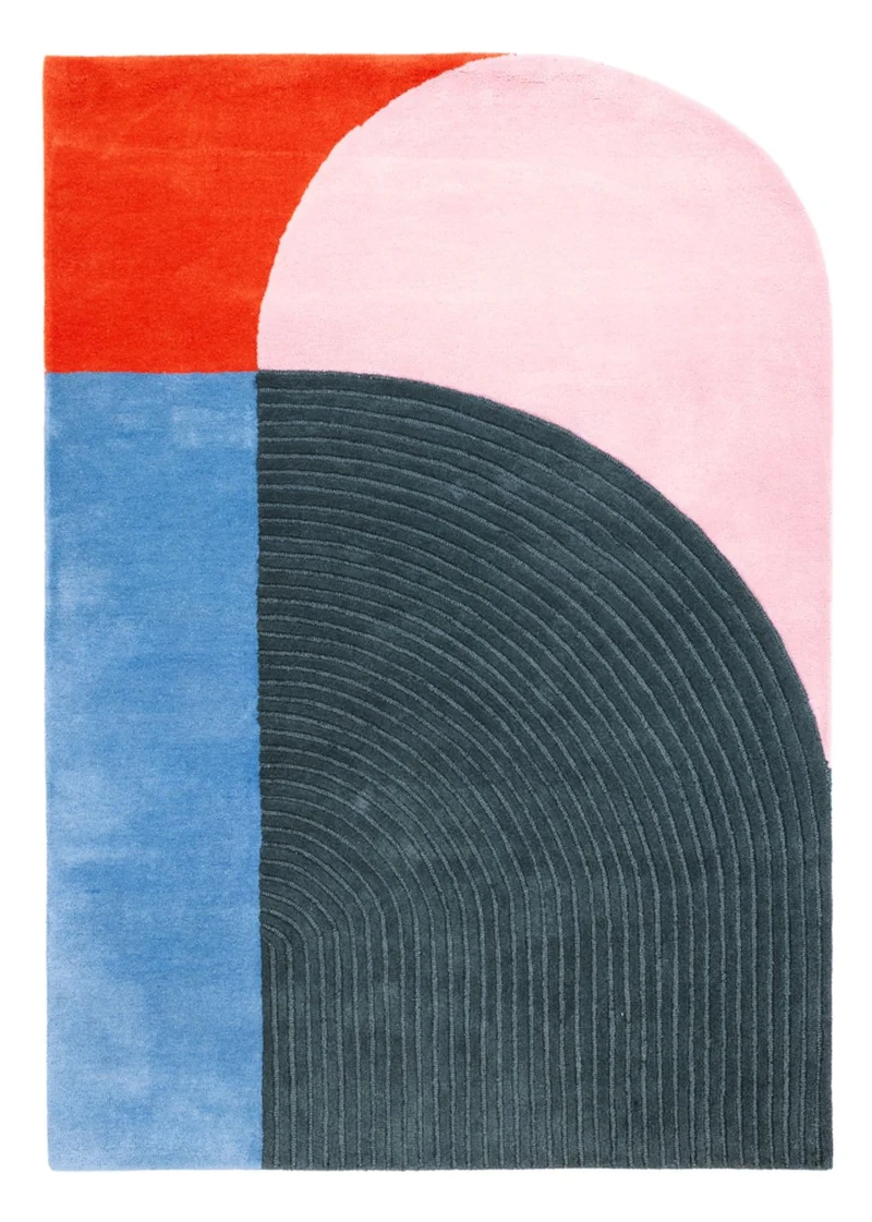 Designer Teppich - 140 x 200 cm - mehrfarbig