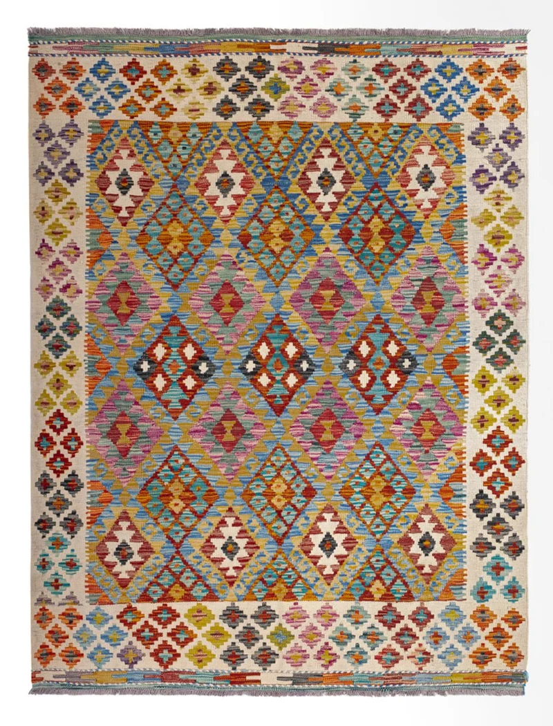 Kelim Teppich - Splash - 150 x 197 cm - mehrfarbig