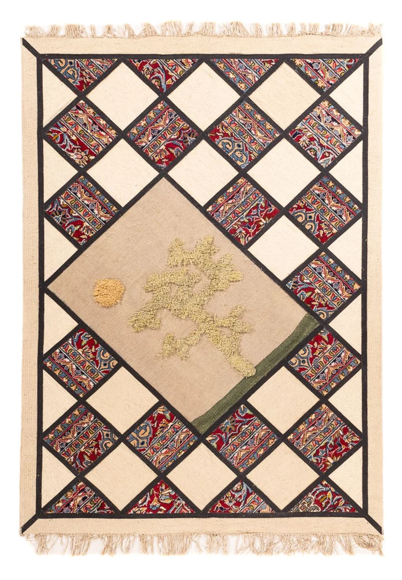 Patchwork Teppich - 135 x 200 cm - mehrfarbig