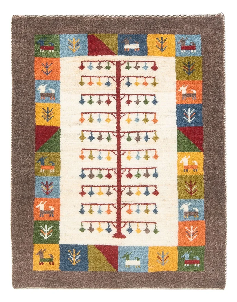 Gabbeh Persisch Teppich 63x90cm - Perserteppich Wollteppich