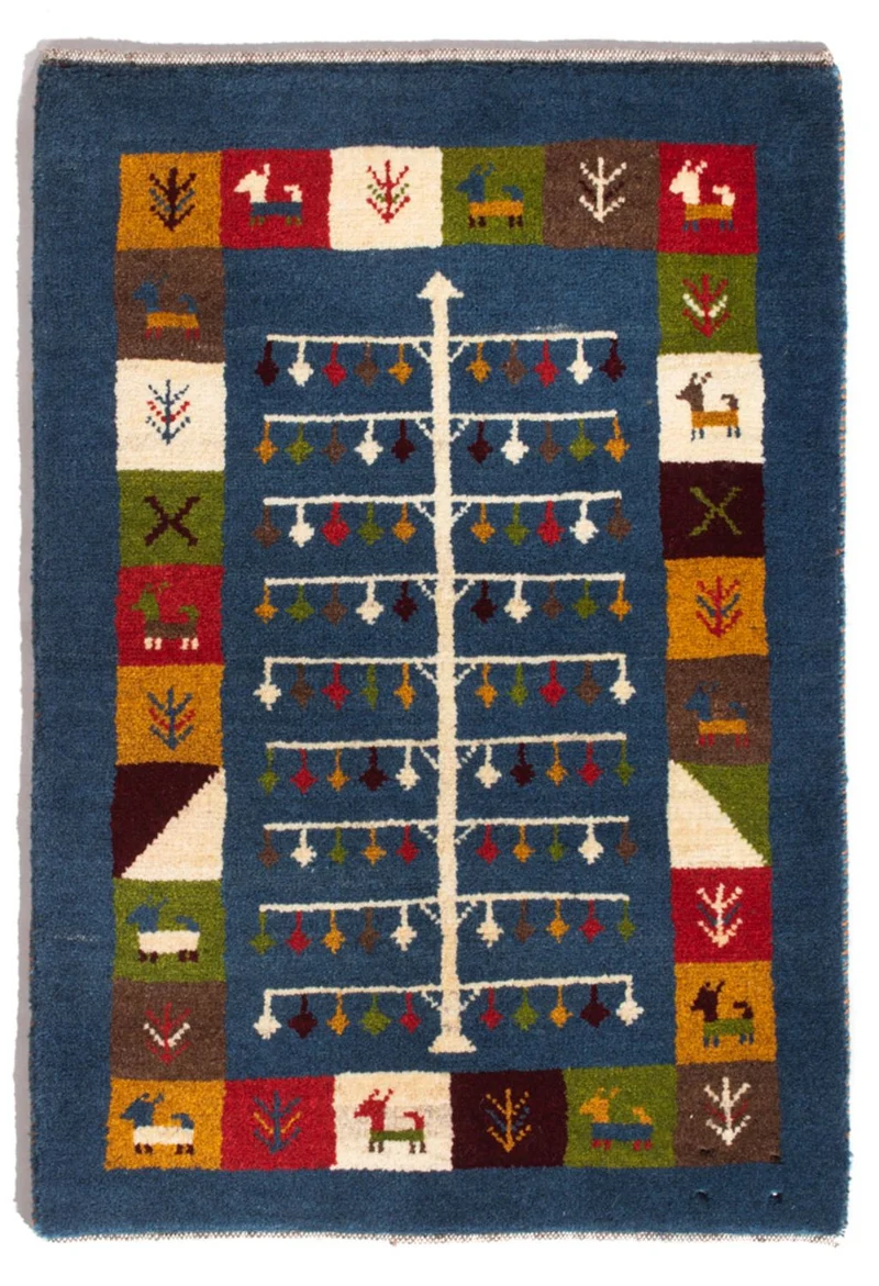 Gabbeh Persisch Teppich 62x90cm - Perserteppich Wollteppich