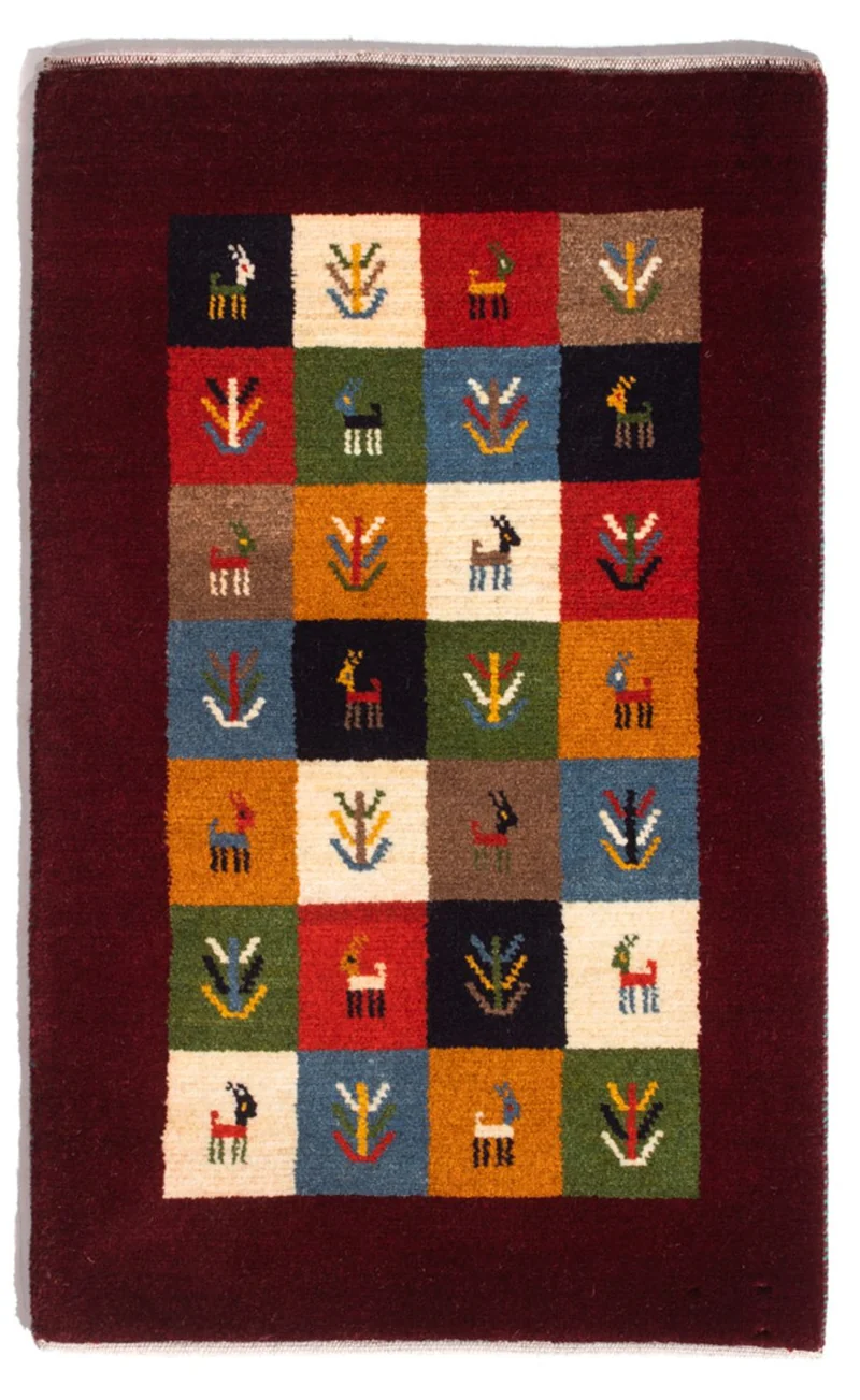 Gabbeh Persisch Teppich 61x88cm - Perserteppich Wollteppich