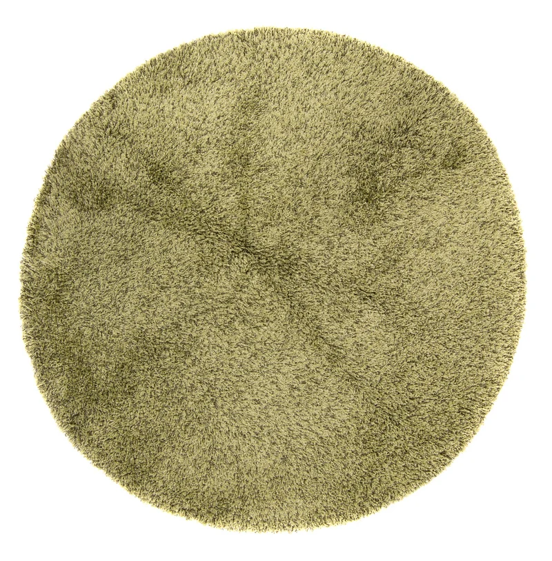 Hochflor Teppich rund - 200 x 200 cm - olivgrün